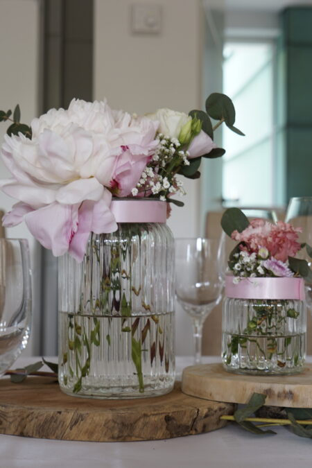 Zylindervase geriffelt - M