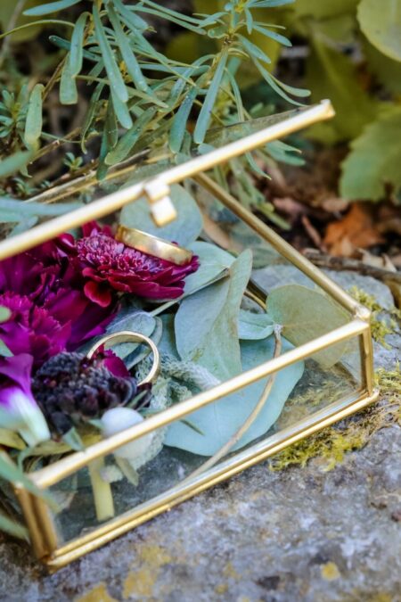 Ringkästchen gold quadratisch