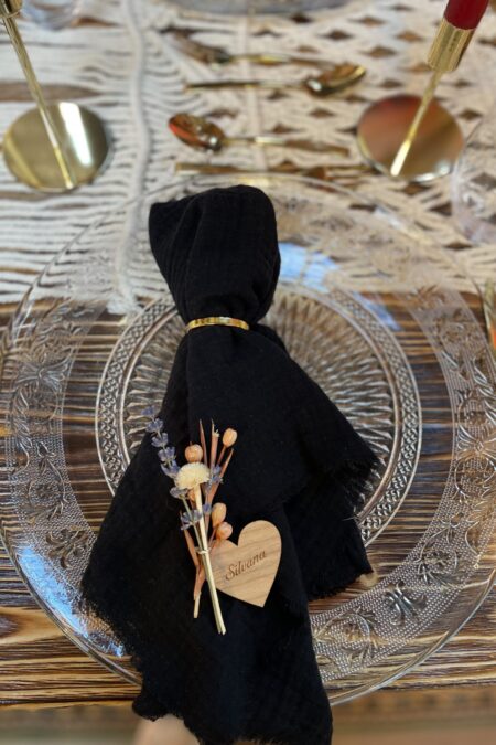 Musselin-Serviette schwarz