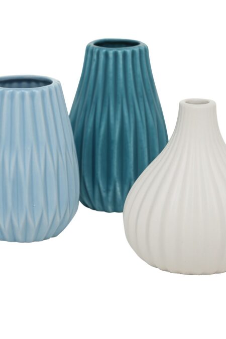 Keramikvase farbig blau 3er-Set