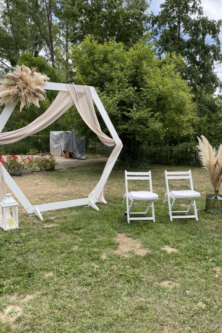 Hexagon-Traubogen weiß