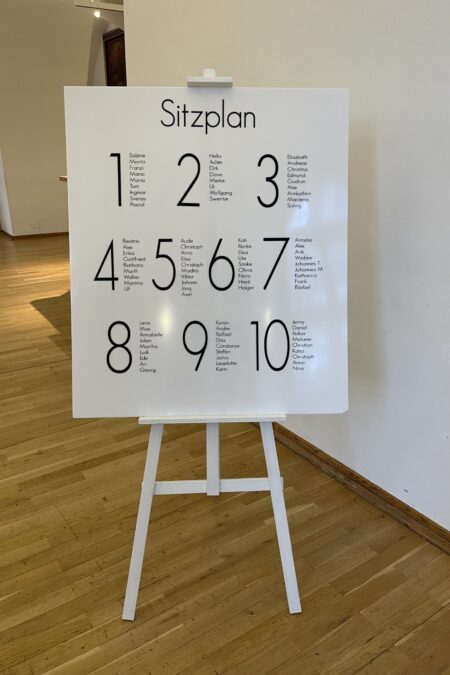 Sitzplantafel personalisiert