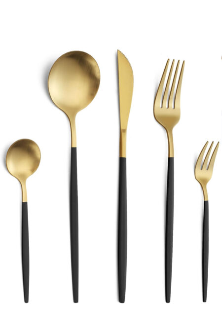 Besteck schwarz-gold