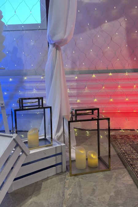 Laterne gold quadratisch 2er-Set