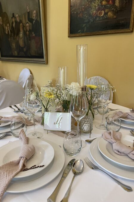 Tischnummer Goldgestell